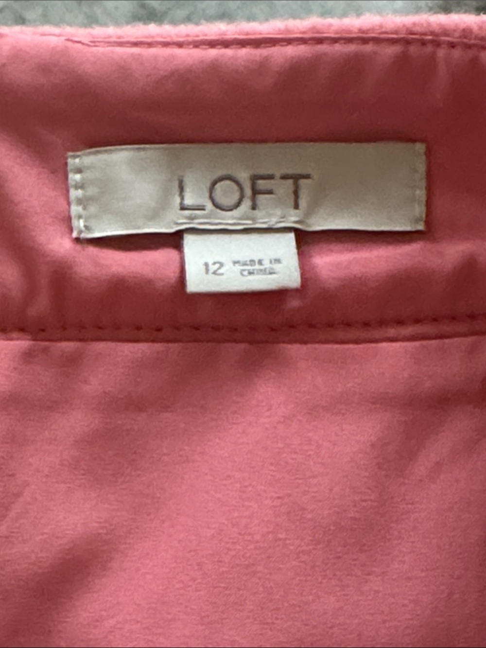 LOFT Coral Pink Wrap-Style Mini Skirt with Gold Buttons - Picture 2 of 6
